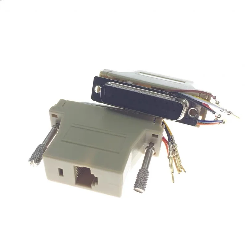 5 uds DB25 conector macho de 25 pines a adaptador de módem hembra RJ45 adaptador convertidor Compatible D-Sub RS232 - imagen 2