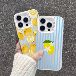 Funda de fruta de limón a rayas azules de dibujos animados para Xiaomi Redmi Note 14 12 11 Pro Plus 5G 14C 13C 12 12C 13 10 11 Pro 11S 10S 4G A5