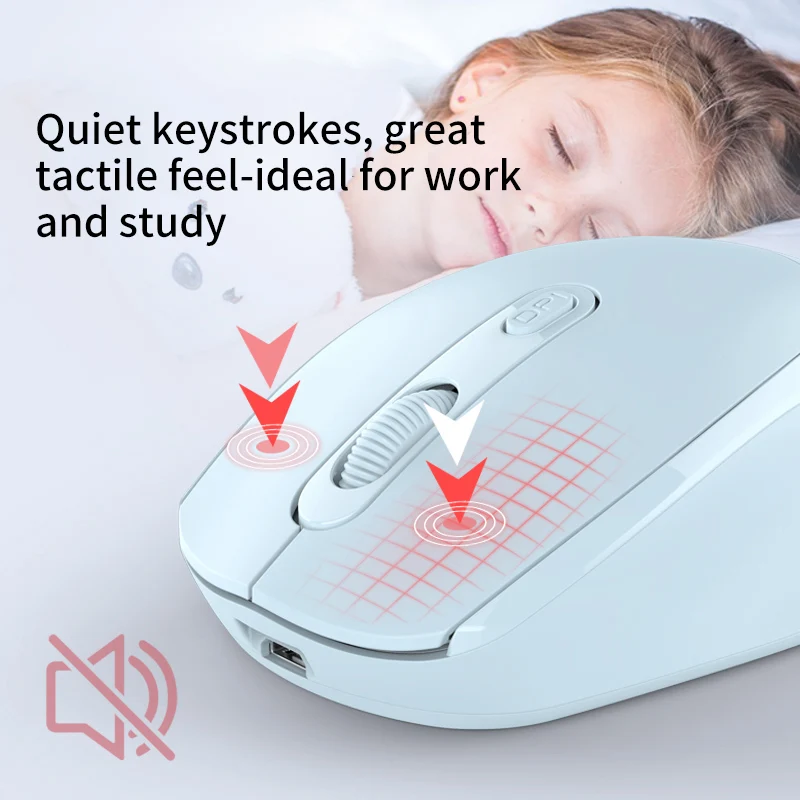 Ratón inalámbrico recargable para ordenador, Mouse inalámbrico Compatible con Bluetooth de 2,4G, USB, silencioso, para PC, portátil, Macbook y tableta - imagen 3