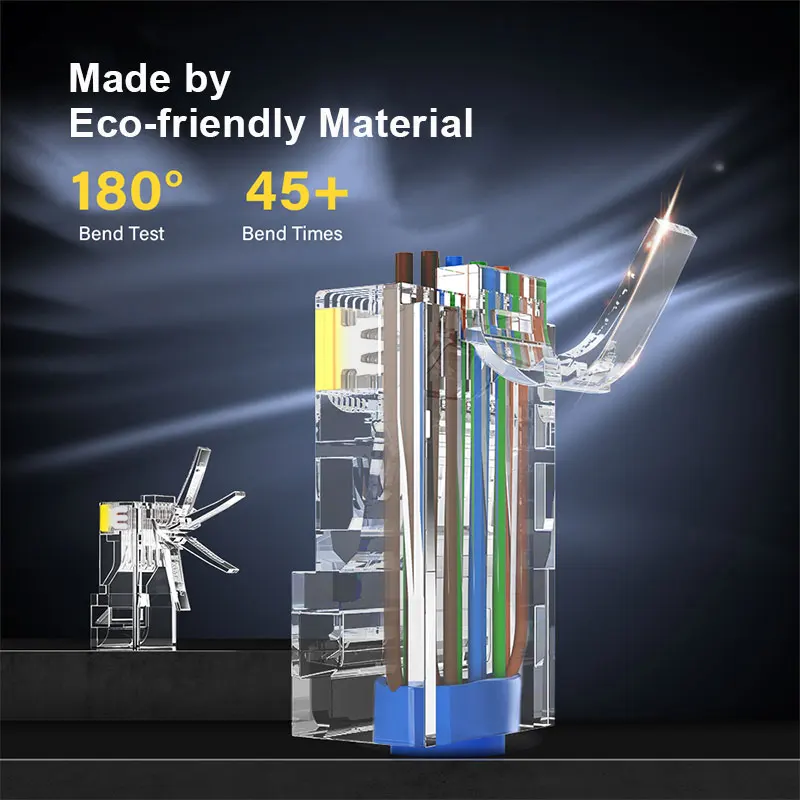 ZoeRax Cat6 CAT5e Pasar a través de conectores de red de enchufe modular RJ45 UTP 15μ extremo de orificio chapado en oro de 1,1 mm para cable Ethernet - imagen 4