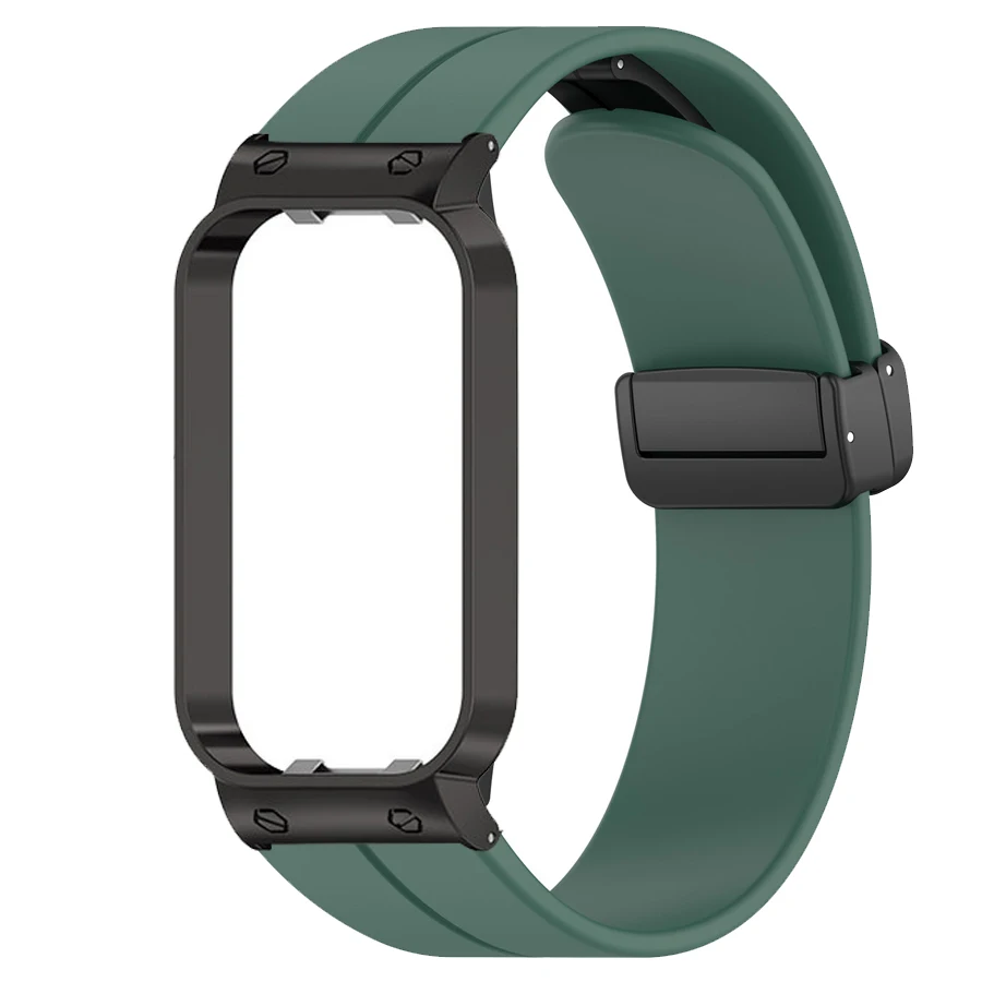 Correa de silicona para Xiaomi Smart Band 8, Correa de reloj activa, pulsera con hebilla magnética de Metal, Correa para Mi Band 8 Active - imagen 4