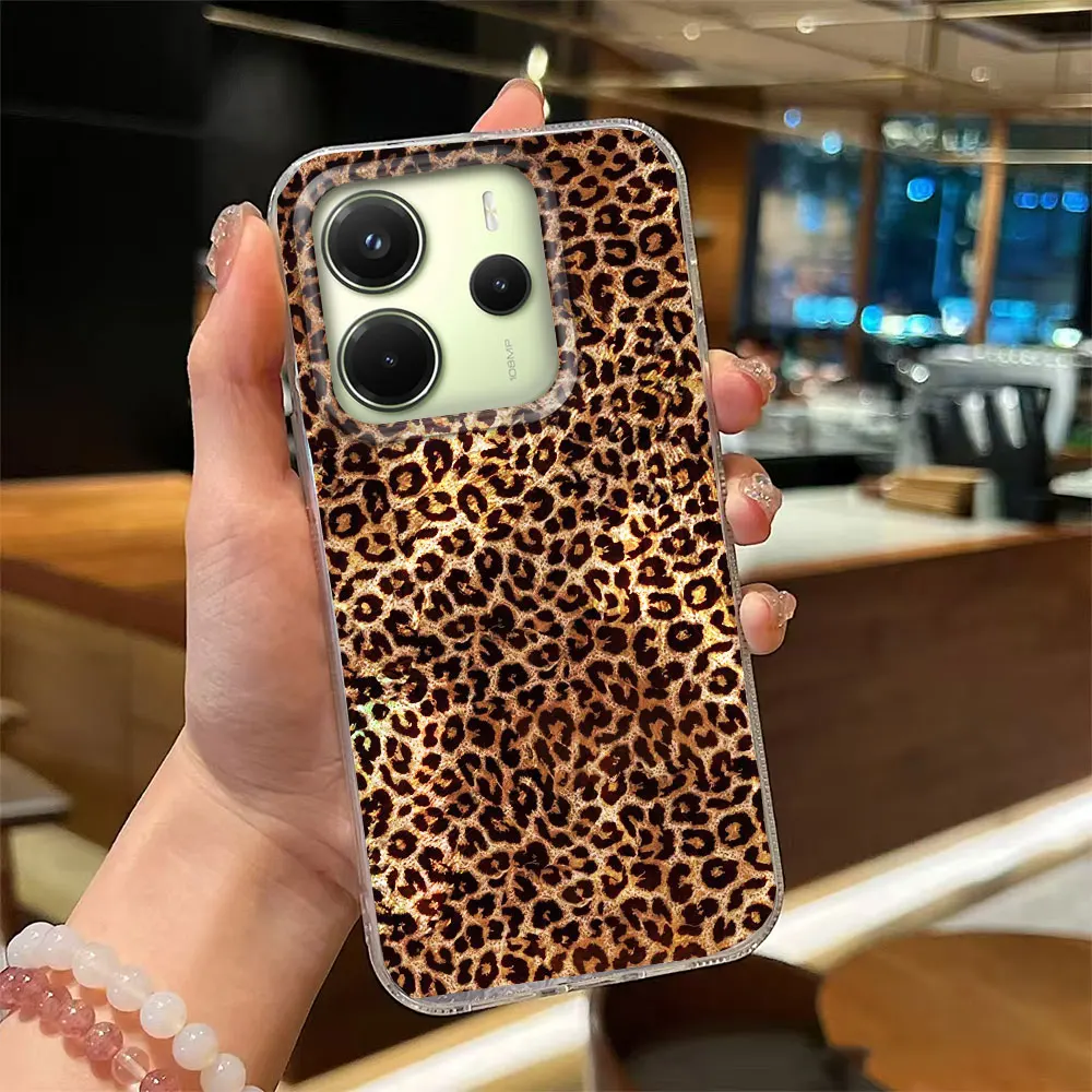 Funda de teléfono de leopardo dorado para mujer, funda para Xiaomi Redmi Note 15 14 13 12 11 11S 10 10S 8 9 Pro 15C 9C 13C 14C A3 11S 9C A1 - imagen 5