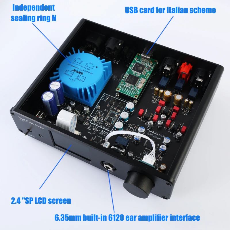 Rod Rain Audio-decodificador de Audio DA68 ES9068 HIFI, Bluetooth 5,1, tarjeta de sonido USB DAC, interfaz Digital, auriculares Amp, soporte DSD512 PCM384