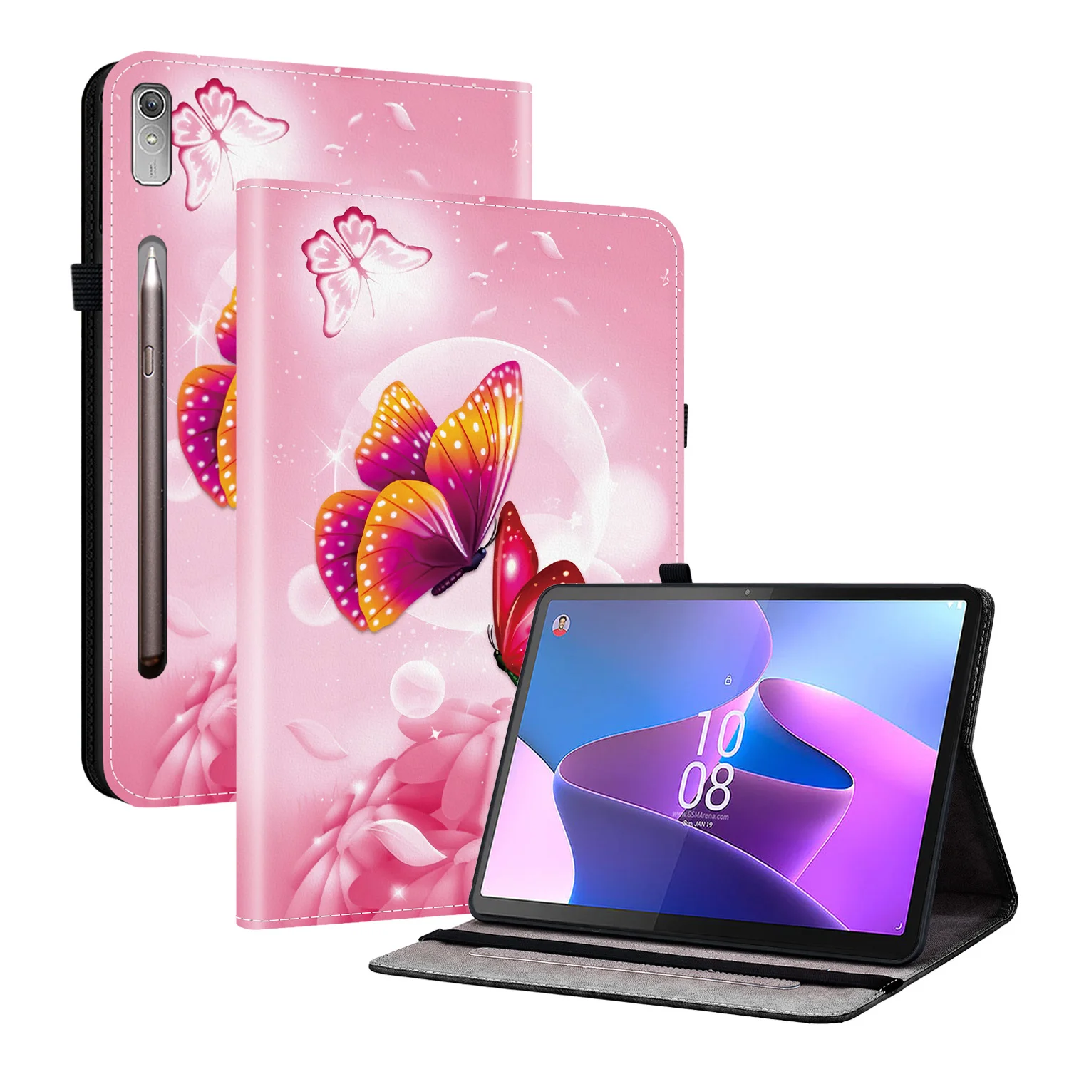 Funda pintada de lujo para Lenovo Tab P11 Pro Gen2 Xiaoxin Pad Pro 2022 11,2 pulgadas TB-132FU TB-138FU TPU cubierta trasera ajustable con soporte