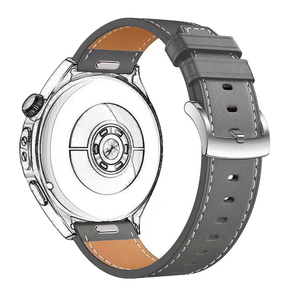Correa de 22mm para Huawei Watch GT5/GT4/GT3/GT2 Pro, correa de cuero sintético de 46mm, pulsera de repuesto para Huawei GT 5/4/3/2 Pro 46mm - imagen 4