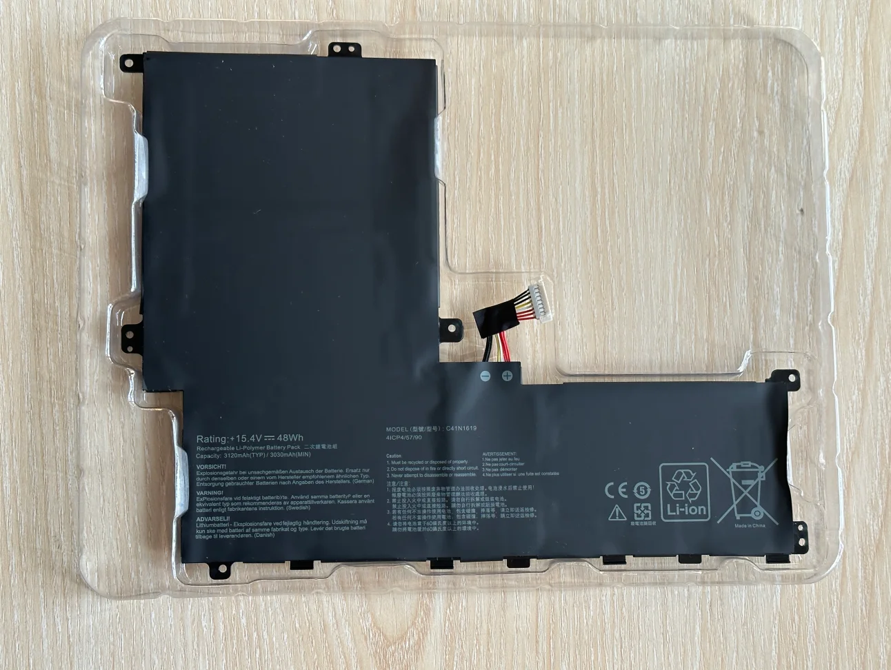 C41N1619 Reemplazo de batería de computadora portátil para ASUS Pro B9440 B9440UA B9440UA-XS74 B9440UA-XS51 B9440UA7200 B9440UA7500 15.4V 48Wh - imagen 3