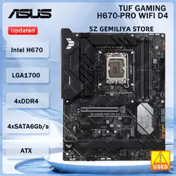 ASUS TUF GAMING H670-PRO WIFI D4 placa base Intel H670 LGA 1700 ATX PCIe 5,0 M.2 ranuras compatible con i9-14900F i7-14700F i5-12500 cpu