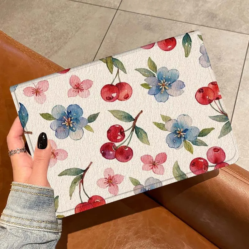 Arte flores puras rosa cereza para Samsung Galaxy Tab A A7 A8 A9 A11 S6 S11 10,1 10,4 10,5 pulgadas Lite Plus funda para tableta - imagen 2