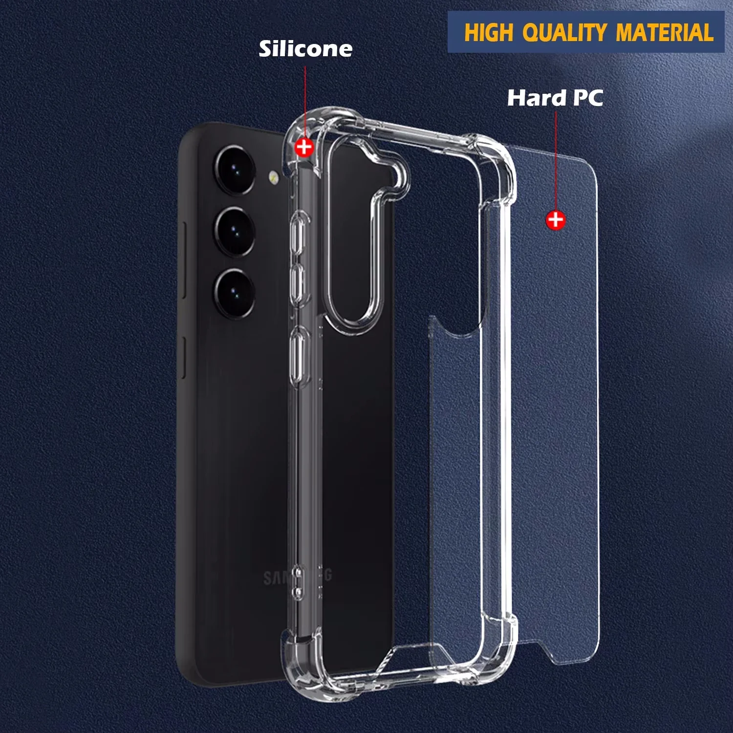 Funda híbrida de lujo para Samsung Galaxy S25 Edge S24 S25 Plus Ultra S24 FE A16 A56 A26 A56 A36 A06 PC cubierta trasera transparente dura - imagen 2