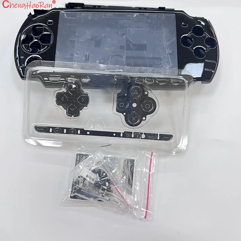 1 Juego de carcasa completa para consola de juegos PSP1000 2000 3000 con botones, tornillos y etiquetas adhesivas, cubierta de placa frontal superior inferior - imagen 5