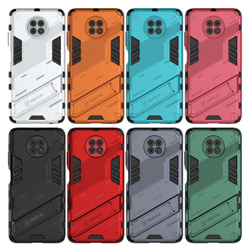Para Xiaomi Redmi Note 9T 5G funda a prueba de golpes de silicona soporte de parachoques armadura dura PC funda de teléfono Redmi Note 9 T Pro 9S - imagen 3