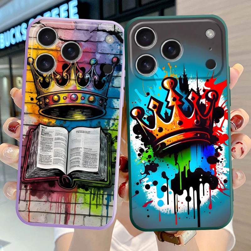 Hermosa corona funda para Apple iPhone 7 8 17 Air XR XS 16 14 15 Plus 16e 11 12 13 Pro Max cubierta suave - imagen 3