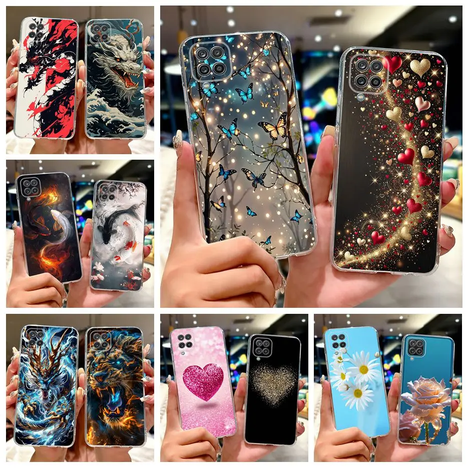 Para Samsung Galaxy A12 funda SM-A125F funda pintada de moda Popular funda de teléfono delgada suave para Samsung A12 F12 M 12 Galaxy M12 bolsas