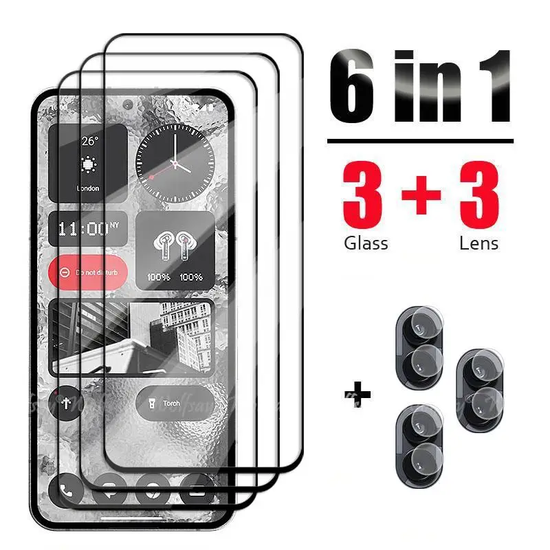 Protector de pantalla 6 en 1 para teléfono móvil, película de vidrio templado para no tener nada, película para cámara