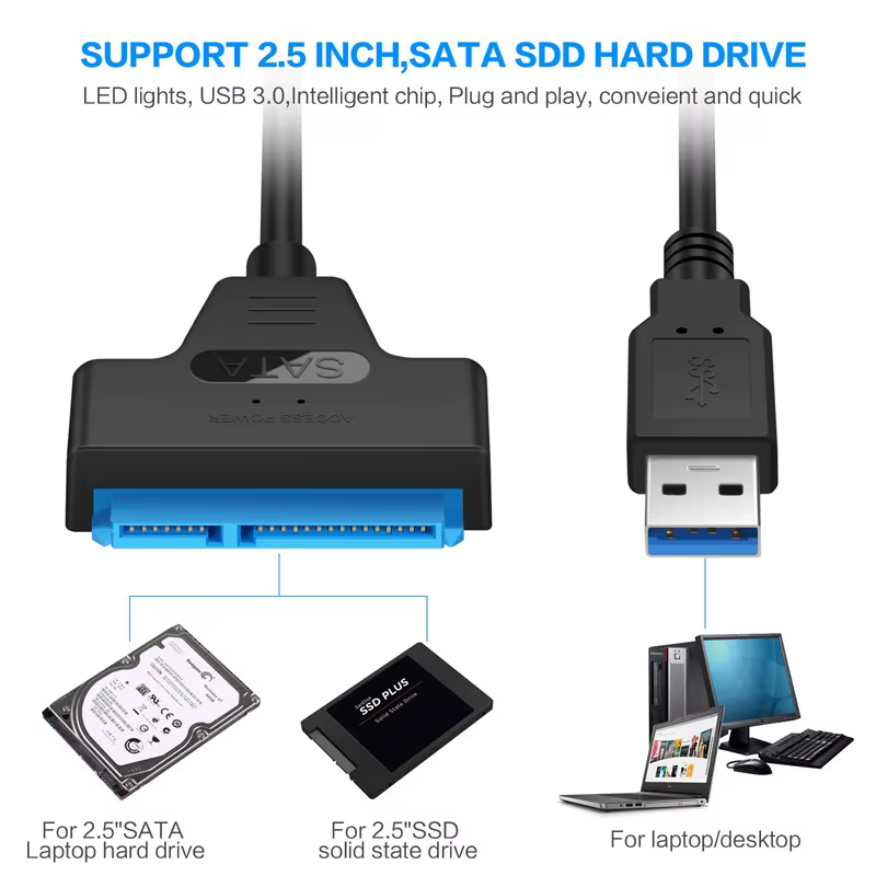 Cable SATA a USB Alta Velocidad para HDD y SSD - imagen 2