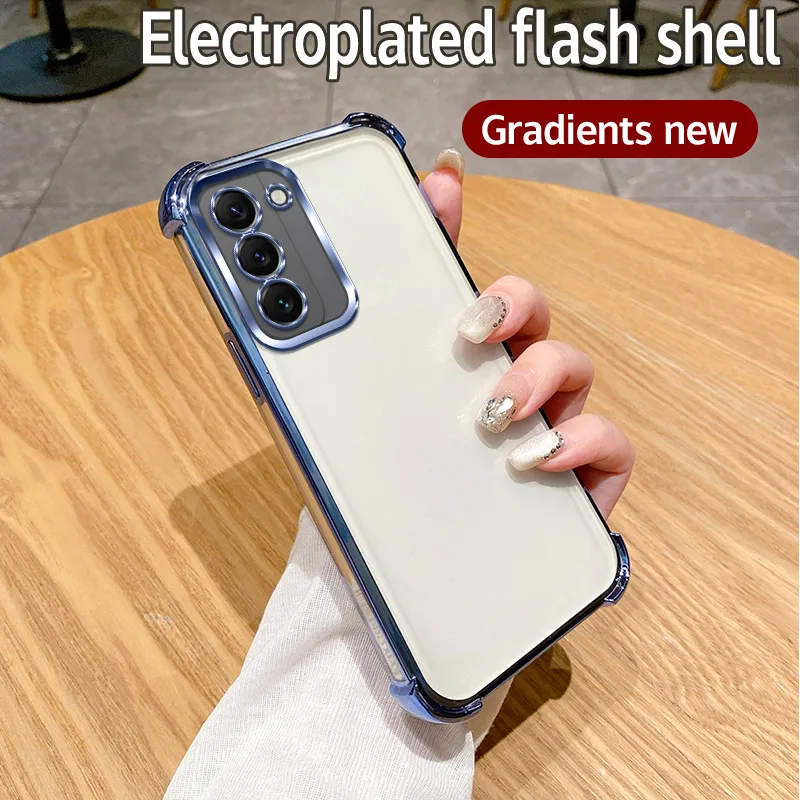 Para Samsung S25 funda Galaxy s25 + funda GalaxyS25 Plus funda de teléfono S 25 Ultra parachoques a prueba de golpes funda protectora galvanizada transparente