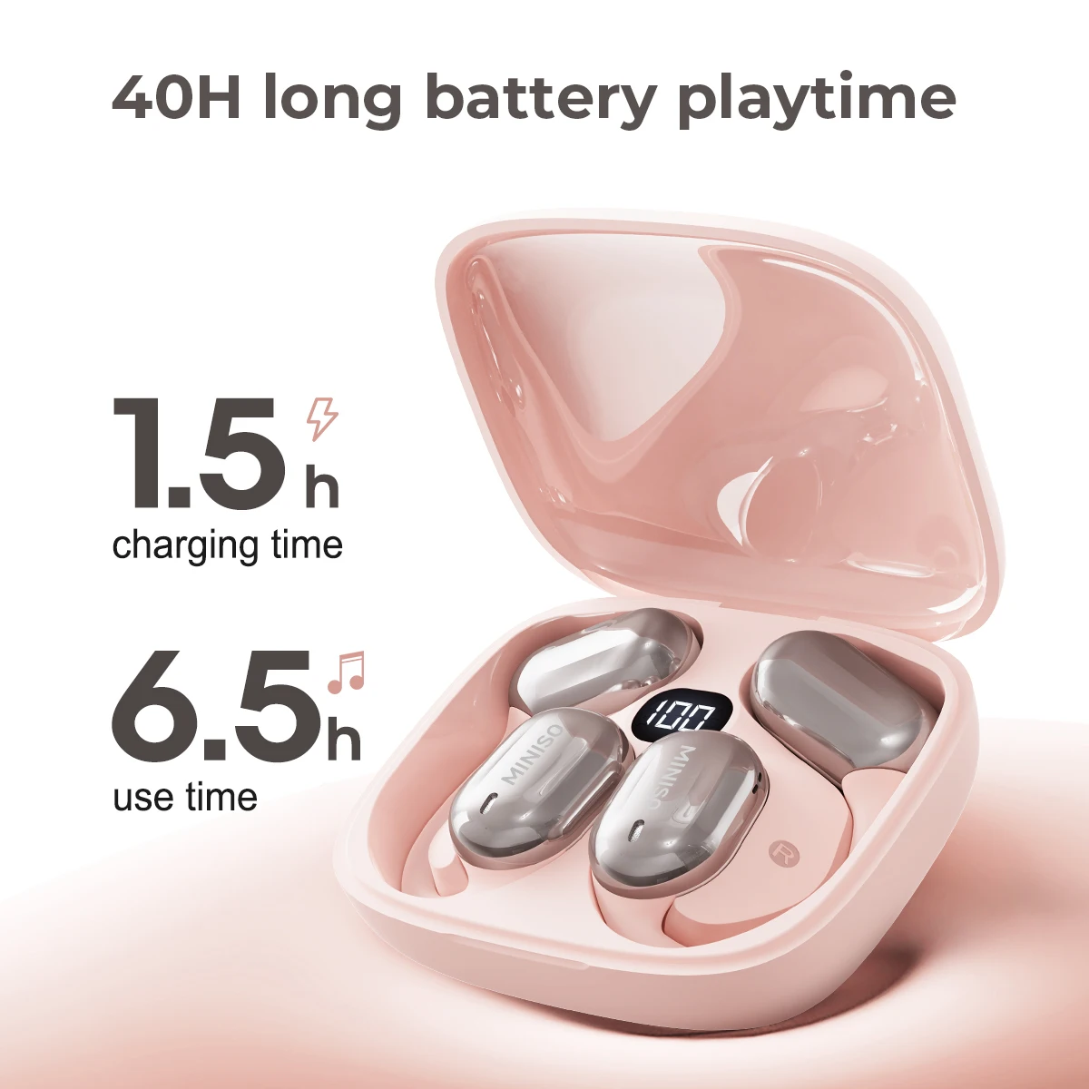 MINISO MS162 Wireless Earphones 5.4 Earbuds Sport Earphones With Mic Button Control Noise Reduction Earhooks Waterproof Headse - imagen 2