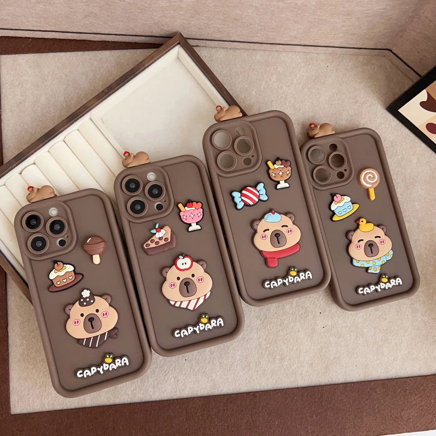 Capibala para Xiaomi Redmi A1 A2 A3 A5 8 9 10 11 12 13 14 A C POCO F5 F7 F6 12T 13T 14T funda multiestrip con cabeza de muñeca - imagen 3