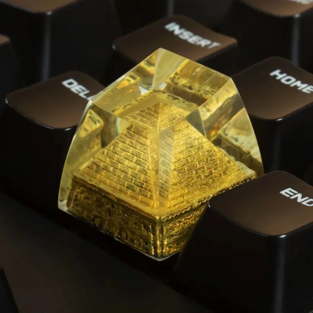 Teclas creativas de pirámide egipcia, teclado mecánico de resina, altura MX, agujero cruzado, translúcidas, accesorio de regalo - imagen 2