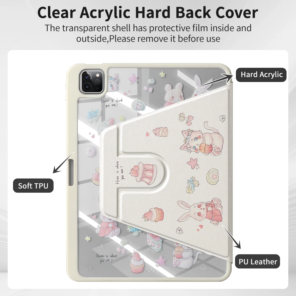 Fundas protectoras de dibujos animados para iPad Pro 11 12,9 13 M2 M4 M3 9,7 10,2 5th 6th 7/8/9 10th 11th mini 6 7 funda Air 3 4 5 6 - imagen 5