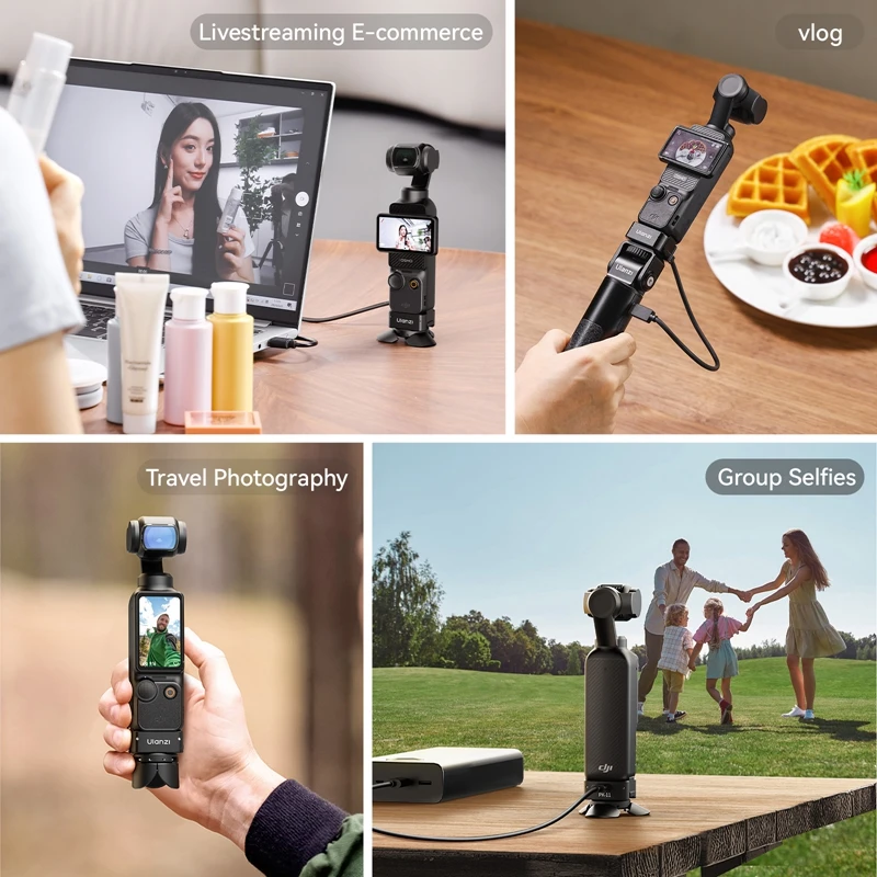 Ulanzi PK-08 Pocket 3 Mini trípode/PK-11 Arri Base de localización para DJI Osmo Pocket 3 para fotografía de viajes Vlog en vivo - imagen 4