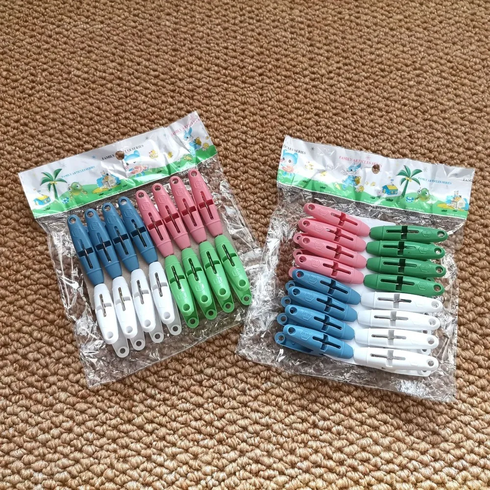 Pinzas para ropa antideslizantes y resistentes, 16 Uds., 4 colores, pinzas para ropa de plástico para lavandería, pinzas para ropa resistentes, armario para el hogar y el baño - imagen 4