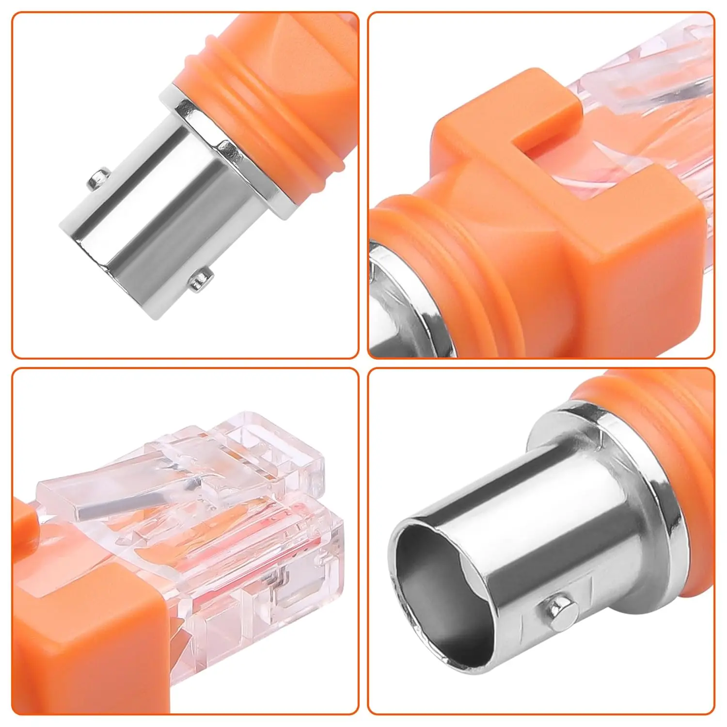 1 Uds conector BNC hembra a conector macho RJ45 adaptador RF Coaxial de alta calidad