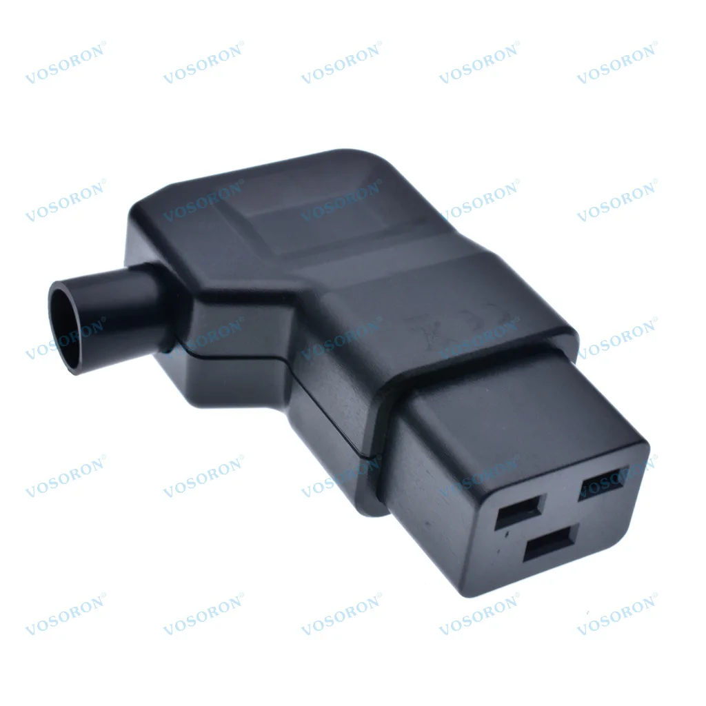 Enchufe recable IEC 320 16A 250V codo de 90 grados IEC320 C20 conector de alimentación DIY, conectar C19 hembra C20 macho enchufe adaptador de CA - imagen 2