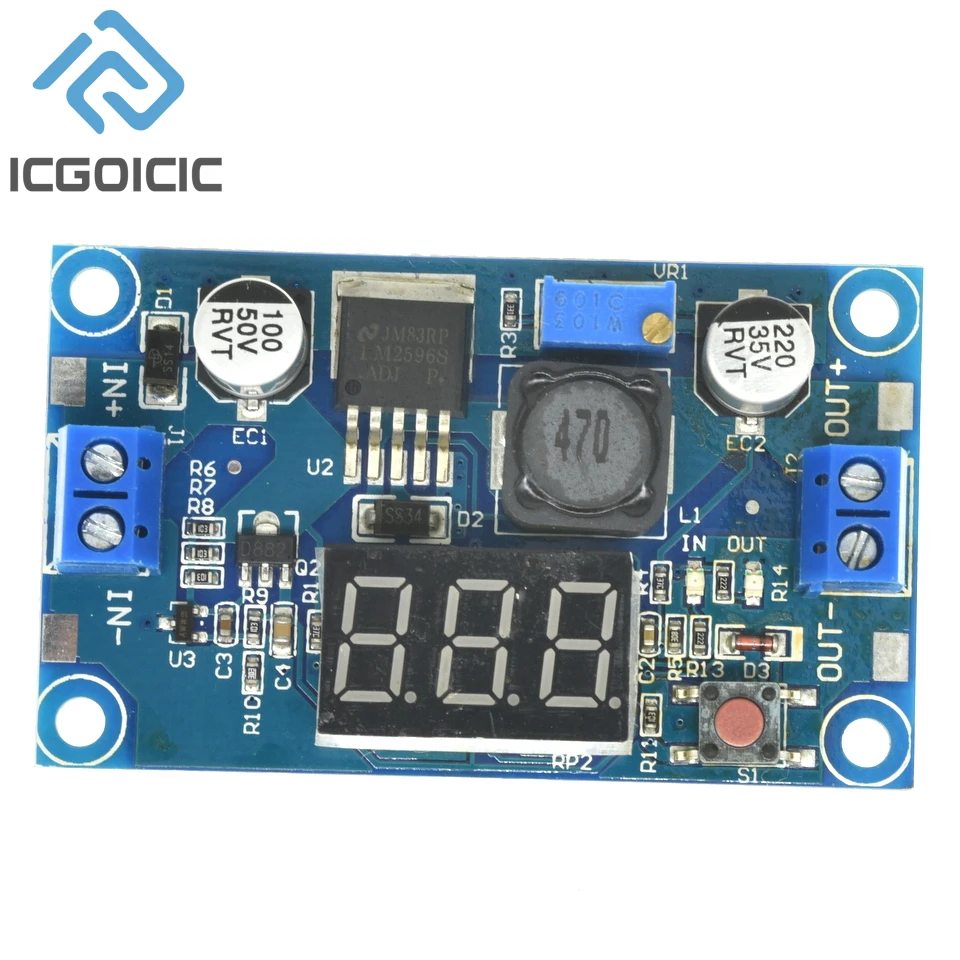 LM2596 DC convertidor reductor regulador de voltaje pantalla LED voltímetro 4,0 ~ 40 a 1,3-37V adaptador Buck fuente de alimentación ajustable - imagen 5