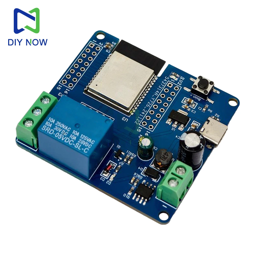 Módulo de relé único Esp32-C6 Módulo de placa de desarrollo Wifi Bt DC 5-60V ADC de 12 bits y sensor de temperatura para control inalámbrico - imagen 3