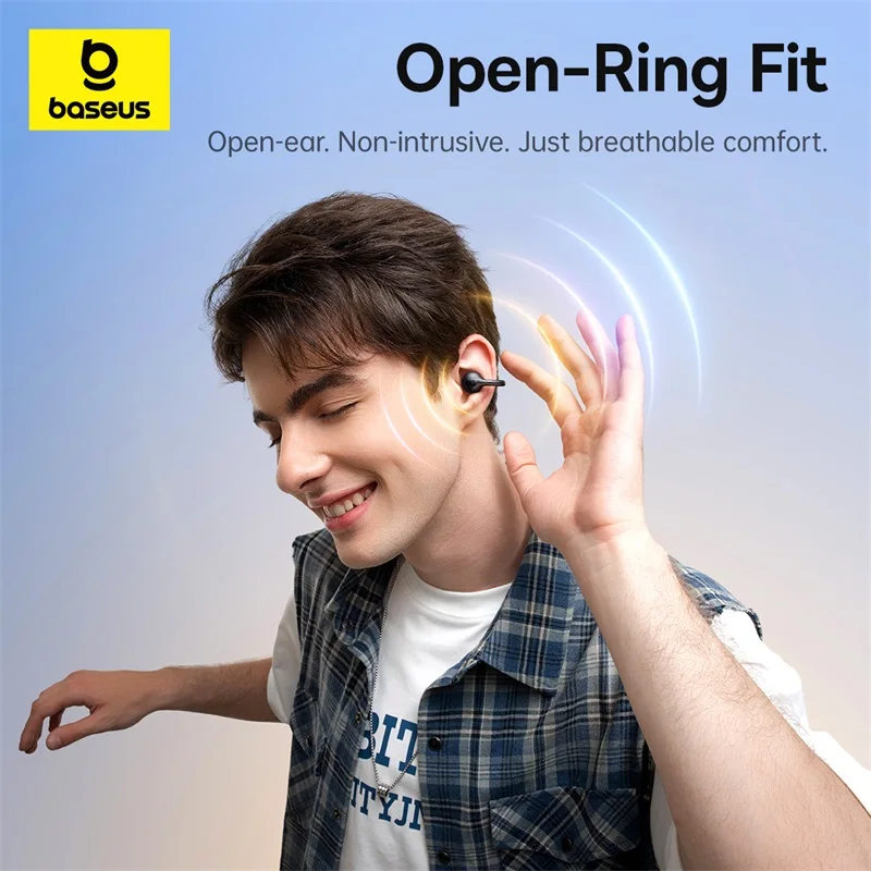 Baseus BC1 auriculares con Clip para la oreja auriculares inalámbricos de oreja abierta Bluetooth 6,0 auriculares deportivos con Clip 4 micrófonos Super Bass IP55 auriculares - imagen 2