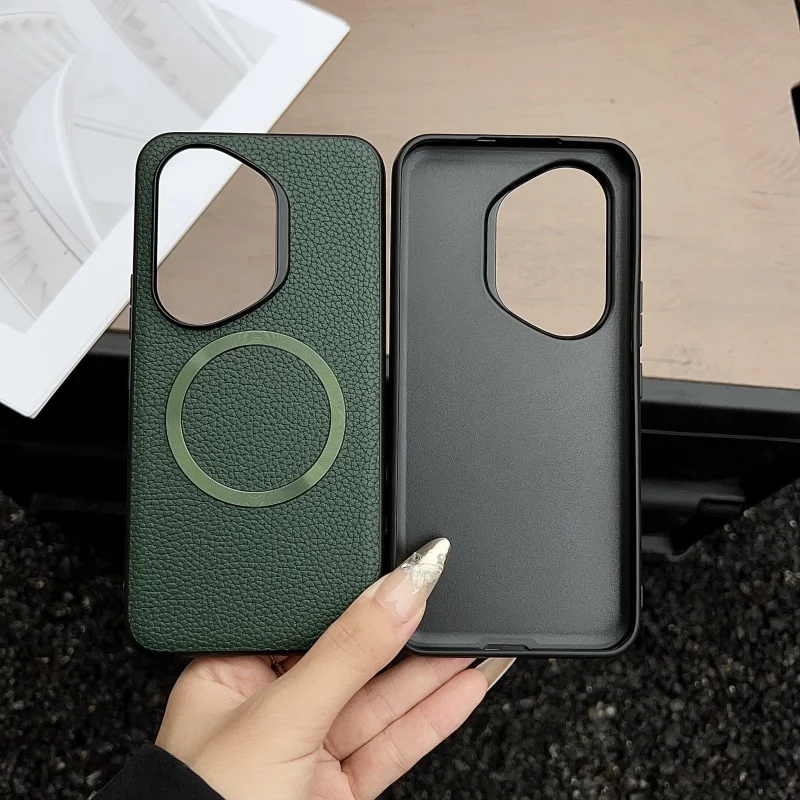 Funda Magsafe para Honor 400 Pro 400 versión Global Funda de cuero de lujo con sensación de piel magnética para Honor 400Pro Funda de carga inalámbrica - imagen 4