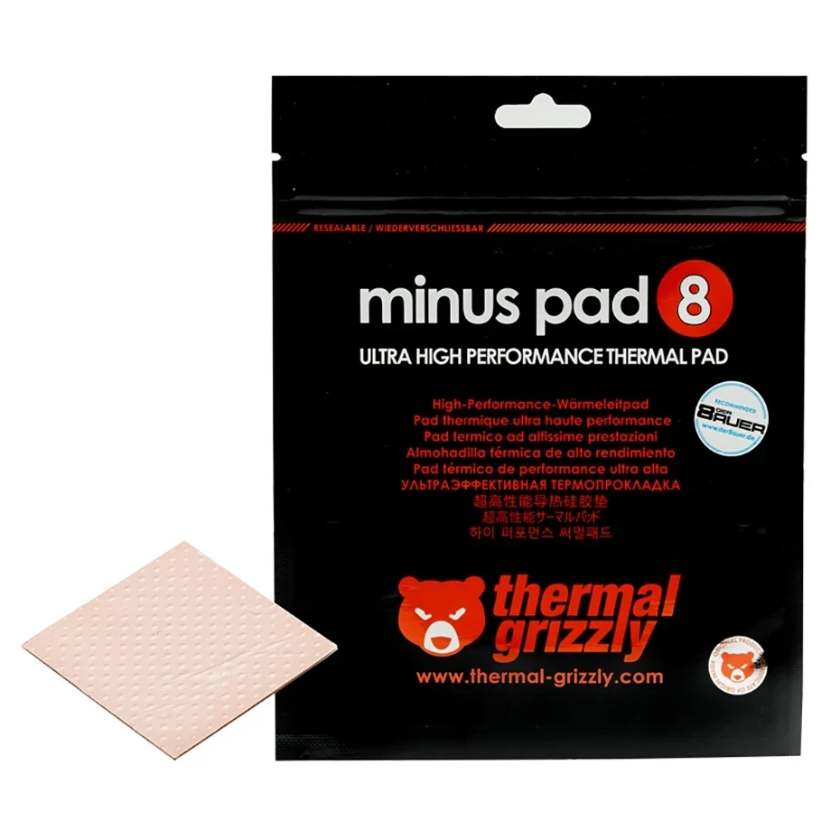 Almohadilla térmica Grizzly Minus Pad 8,0 W/Mk, placa base/CPU/GPU, tarjeta gráfica de varios tamaños, almohadilla térmica de silicona - imagen 3