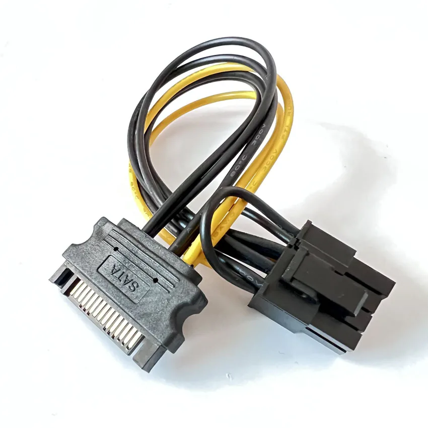 Cable de fuente de alimentación PCI-E de alta velocidad, Cable SATA macho de 15 pines a 8 pines (6 + 2), 20cm - imagen 4