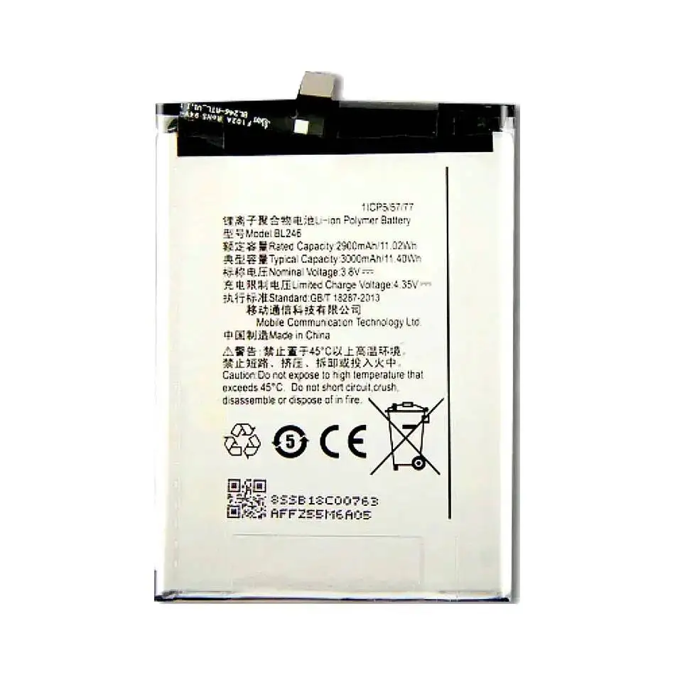 Batería de teléfono móvil BL246 2900Mah estable para Lenovo Vibe Shot Max Z90 Z90-3 Z90-7 Z90a40 ligera - imagen 2