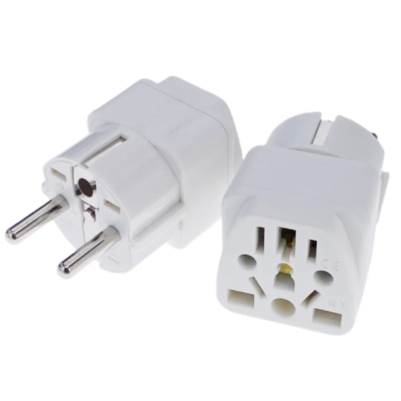 Nuevo Universal Italia Suiza India Reino Unido EE. UU. AU a UE alemán Rusia AC toma de corriente Schuko enchufe adaptador de cargador de viaje convertidor