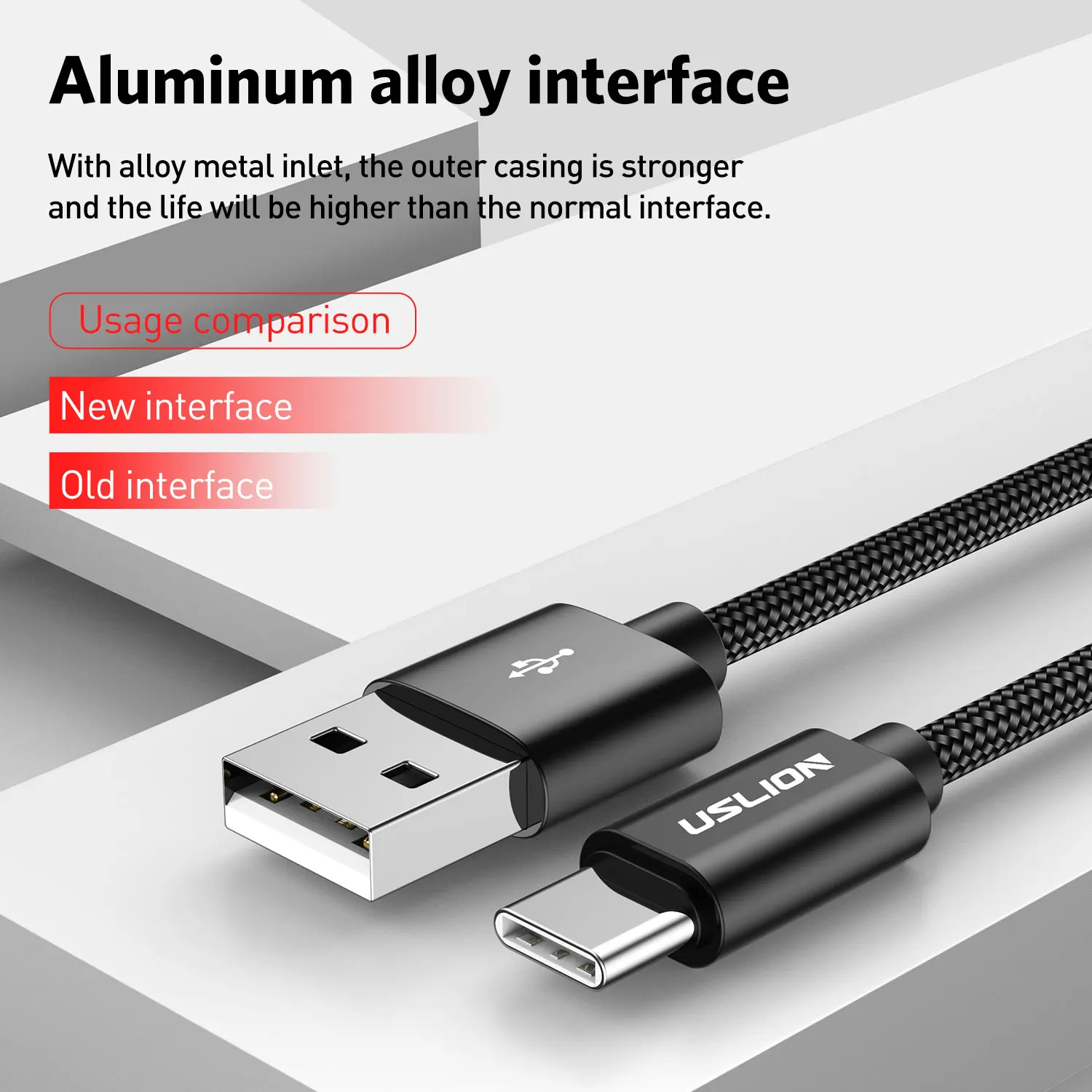 USLION-Cable USB tipo C de carga rápida 3A, Cable de datos, cargador de teléfono para Samsung S23 S21 xiaomi mi 13 Huawei POCO OPPO Realme - imagen 2