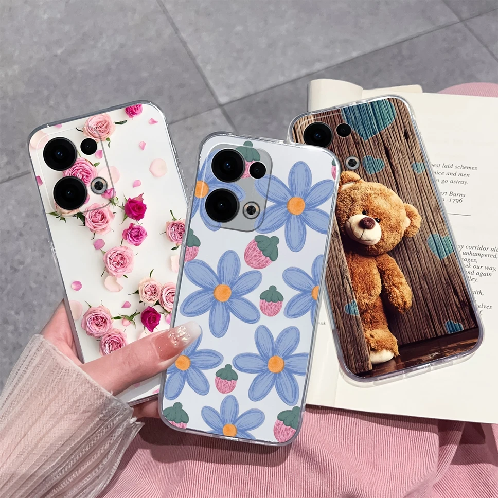 Funda de teléfono para Oppo Reno 13 Pro 13F 5G transparente Linda flor Funda protectora de silicona suave para Oppo Reno13F 13Pro 13 F Funda - imagen 5