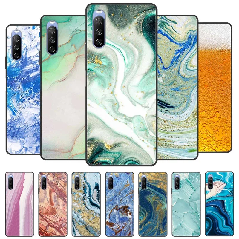 Para Sony Xperia 10 III funda de teléfono colorida Mica Art TPU funda trasera de silicona suave a la moda para Xperia10III carcasa de parachoques a prueba de caídas