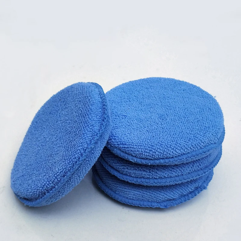 Almohadillas aplicadoras de detalles de coches de microfibra suave, esponjas de espuma de bolsillo redondo para el cuidado del coche, encerado y pulido, 5/10/20 piezas - imagen 5