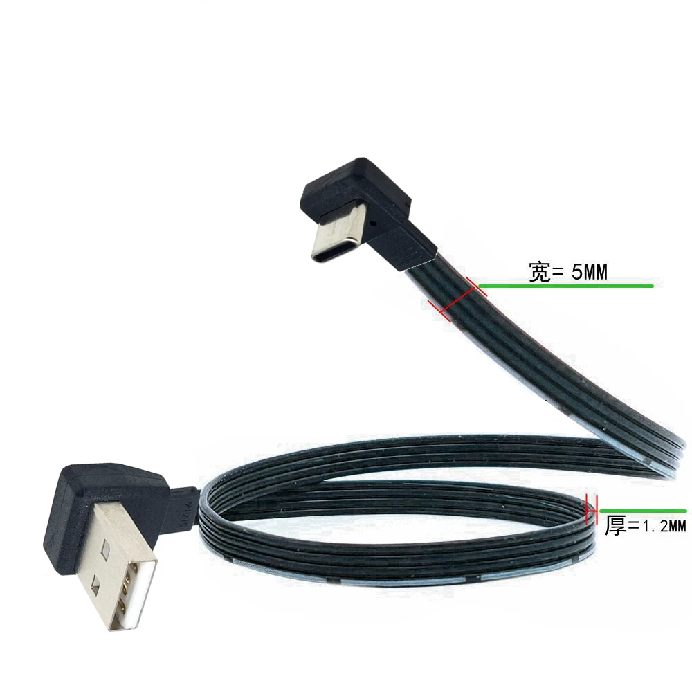Ultra Kurze USB-C C-typ m dananlichen 90 °   voncja enlaces nach unten rechts zu USB 2,0 m Σnlichen daten kabel USB C-typ flach kabel - imagen 3