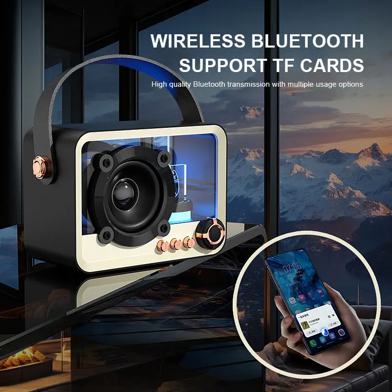 Nuevo Producto, Altavoz Bluetooth inalámbrico portátil transparente, estilo Mecha, barra de luz ambiental RGB minimalista, sonido estéreo Hi-Fi Glas - imagen 4