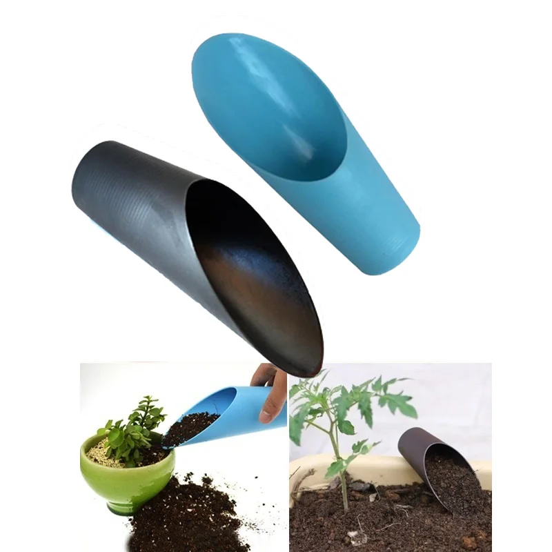 Cubo de plástico para cultivo de jardinería, pala para suelo de bonsái en maceta, taza de plástico, pala, herramienta para plantas carnosas de jardín