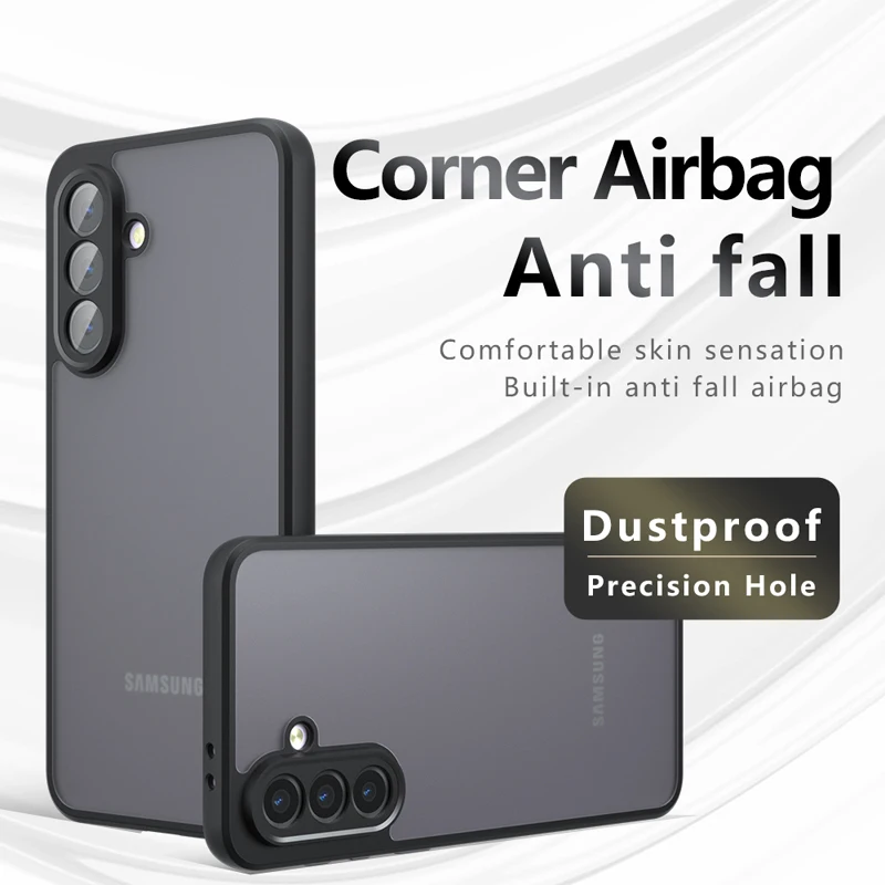 Para Samsung Galaxy A56 funda a prueba de golpes piel esmerilada sensación mate PC + TPU cubierta transparente antihuellas para Galaxy A 56 - imagen 2