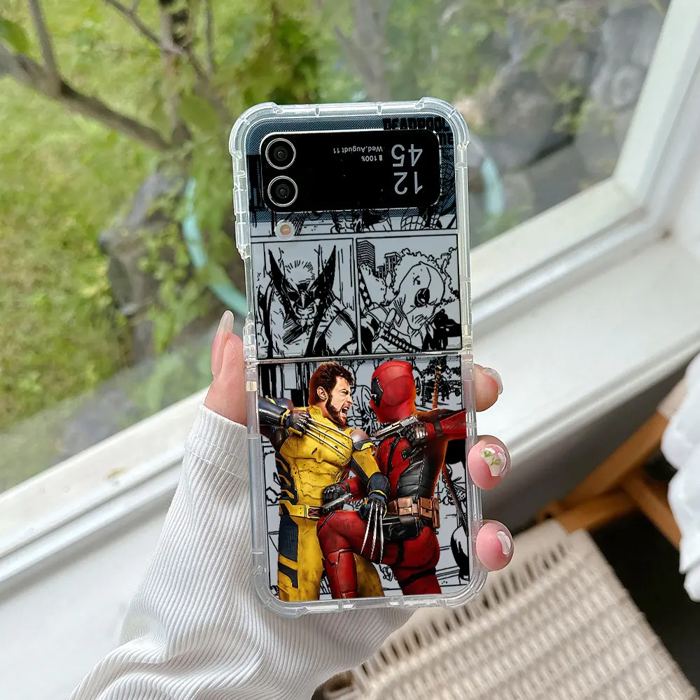 Película Marvels Deadpool Wolverine funda de teléfono para Samsung Galaxy Z Flip 3 4 Z Flip 5 6 Z Fold 4 5G PC suave anticaída contraportada - imagen 3
