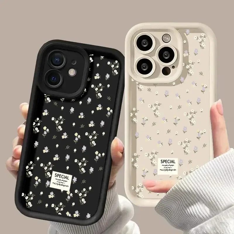 Funda de teléfono con pequeños fragmentos florales para Samsung Galaxy S25 S24 S23 Ultra S20 FE S22 Plus A55 A15 A54 A14 A35 A34 A23 A24 A53 A32