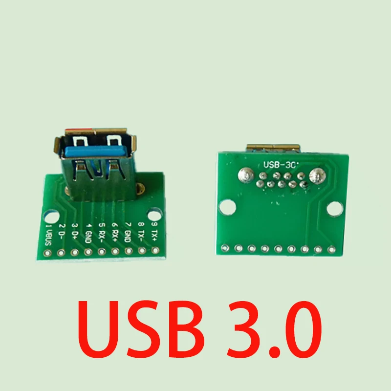 1 Uds USB 3,0 conector Vertical hembra convertidor adaptador PCB Regular USB 3,0 placa adaptadora de Cable de alimentación y datos