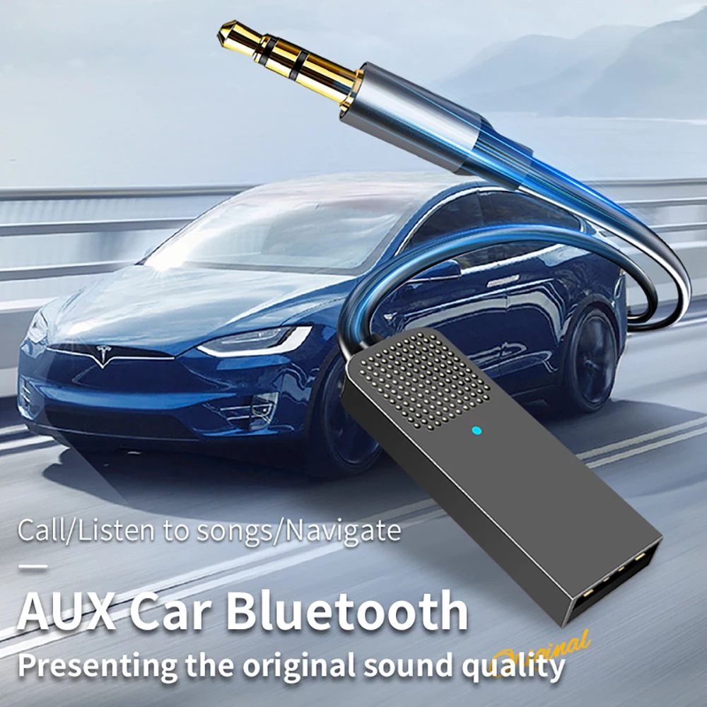 Adaptador auxiliar Bluetooth para coche, Cable Dongle Jack de 3,5mm, manos libres, Audio para coche, Kit adaptador Bluetooth 5,2 para receptor de coche, transmisor BT - imagen 4