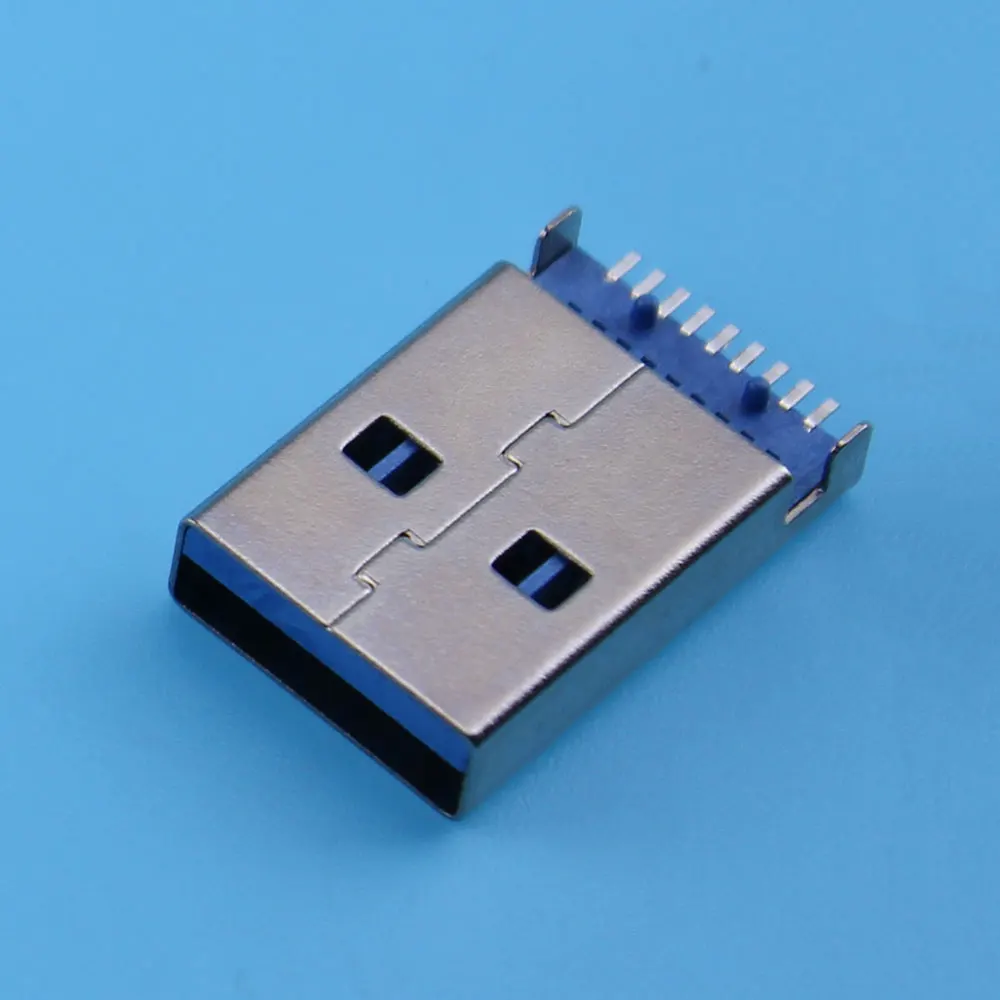 Parche de placa de hundimiento USB 3,0 AM, conector tipo A SMT de 180 grados, interfaz macho, toma plana de pie cuadrado 9P, 5-10 piezas - imagen 3