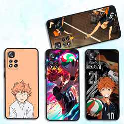 Shoyo Hinata Anime funda para Xiaomi Redmi Note 14 14S 13 12S 12R 12T Lite Pro Plus Max 5G 4G funda de teléfono negra